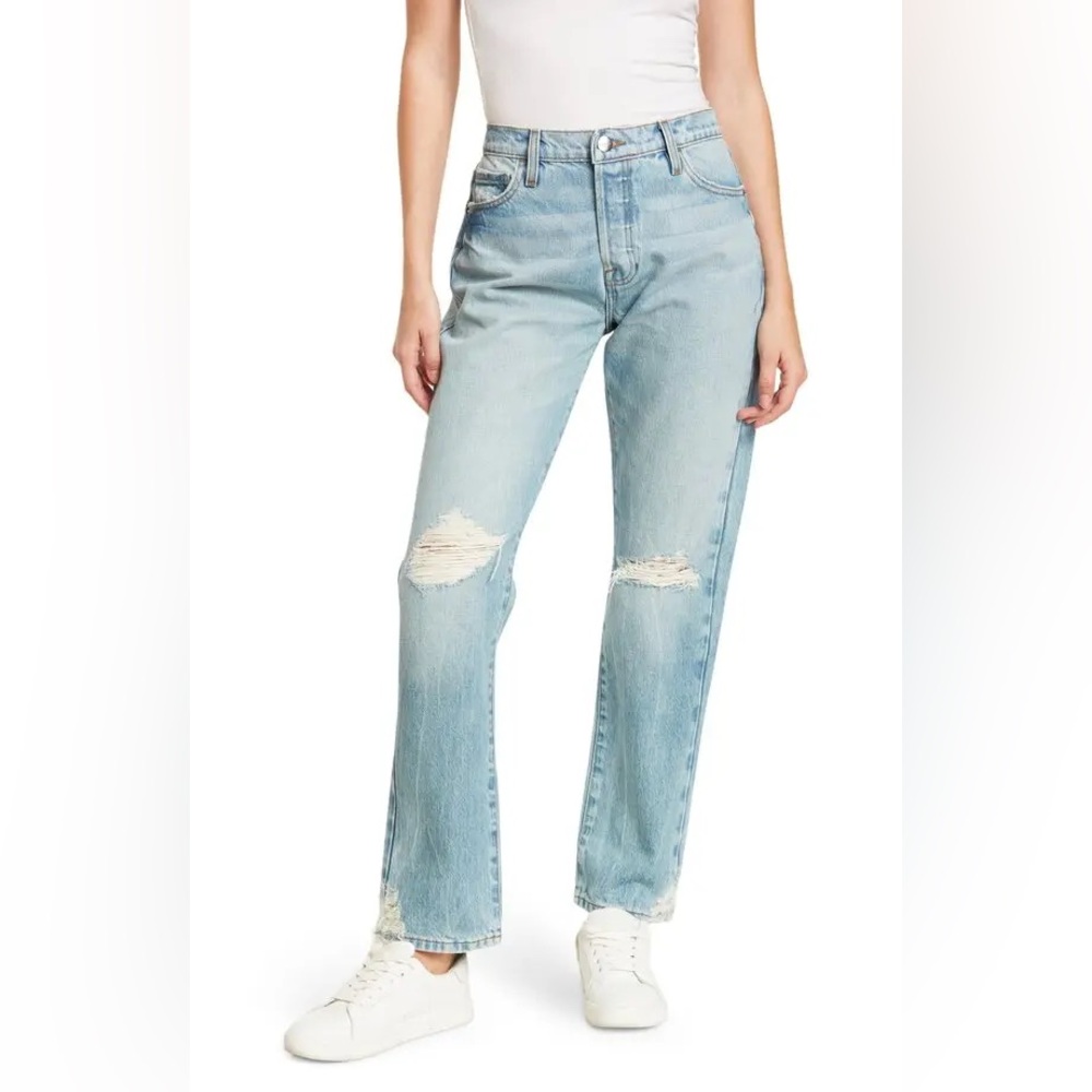 NWT Frame Le Slouch Distressed Jeans in Limelight Sz 25